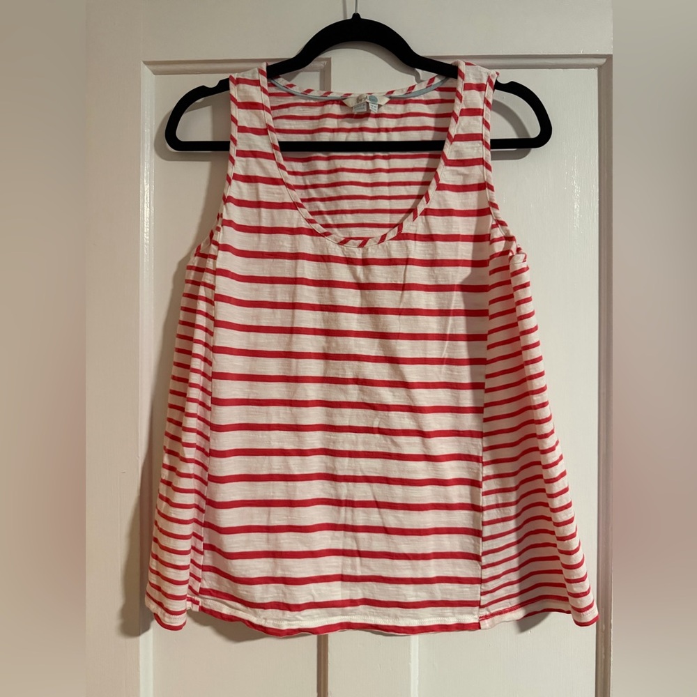Boden Red and White Striped Tank Top Size 12